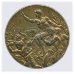 Stamp of Olympics Medal in the style of Olympic Winner's medals with