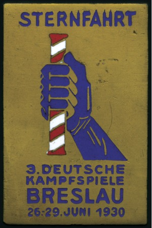 Stamp of Olympics Deutsche Kampfspiele, Breslau 1930. Plaque, 49x32m