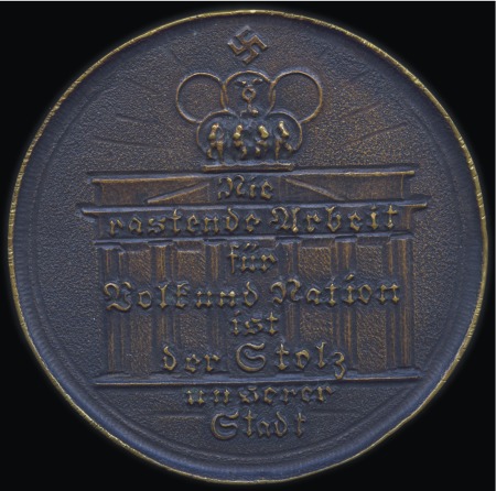 Stamp of Olympics City of Berlin Medal given to the members of the I