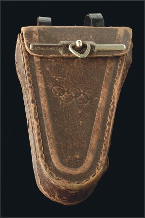 Stamp of Olympics Bicycle Tool Case, 108x188mm, brown leather with s