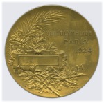 Stamp of Olympics 1924 Paris. French Republic Gold Olympic Award med