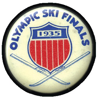 Stamp of Germany » German Empire » German Empire, 1933/45 Third Reich USA Olympic Ski Finals button 1935, 24mm, white ce