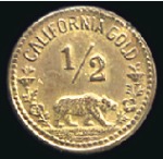 Stamp of United States Olympic California Gold Half Dollars, 12mm, bronze