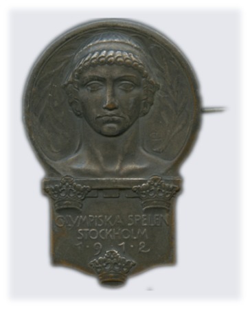 Stamp of Sweden Participant's pin badge, 25x37mm, silver, showing 