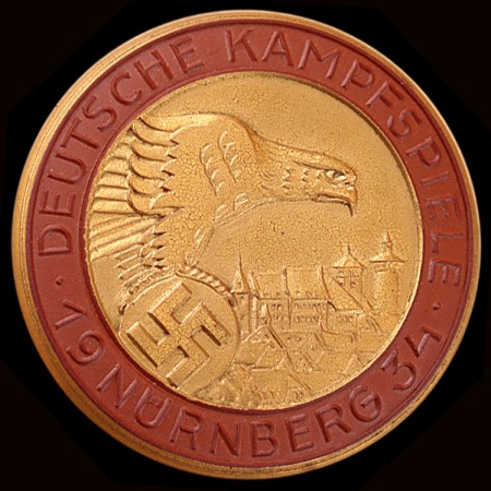 Stamp of Olympics Deutsche Kampfspiele, Nuremburg 1934. City of Nure