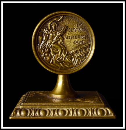 Stamp of Olympics Paperweight, 66x66mm base and 43mm high, bronze, s