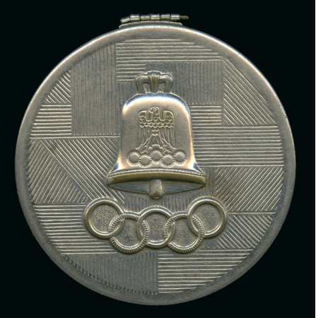 Stamp of Germany » German Empire » German Empire, 1933/45 Third Reich Ladies' Compact, 64mm, silvered, showing Olympic b