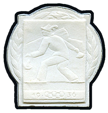 Stamp of Germany » German Empire » German Empire, 1933/45 Third Reich Curling plaque, 36x38mm, white porcelain, showing 