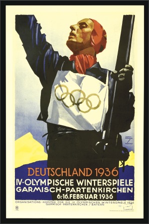 Stamp of Olympics Posters: Official poster in German, 63x101cm, desi