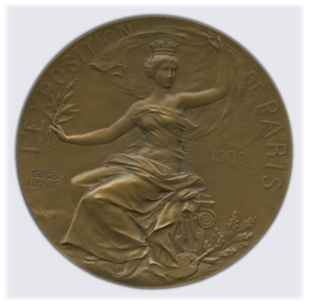 Stamp of France 1900 Paris Exposition Official Poster medal, 53mm,