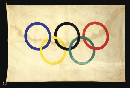 Stamp of Olympics Large Reichssportfeld Olympic flag, 1.98x1.18m, wh