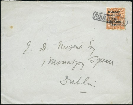 Stamp of Ireland » 1922 (Jul-Nov) Thom Overprints (T25-T41) 1922 Substitute canceller "FOULKSMILL" framed pmk 