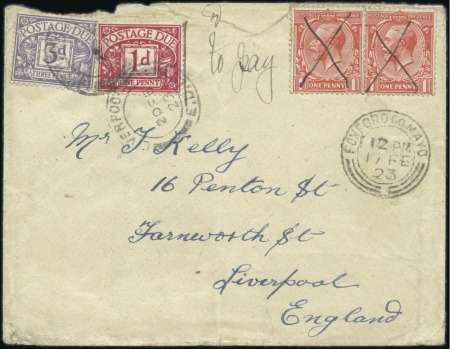 Stamp of Ireland 1923 Envelope addressed to Mr. J. Kelly, Liverpool