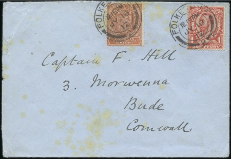 Stamp of Ireland 1912-14 1d Orange Union Forerunner tied in combina