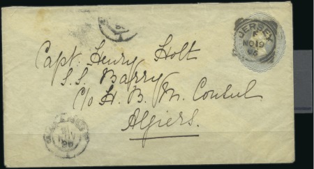 Stamp of Great Britain » Channel Islands » Jersey 1896 2 1/2d Stationery cover to Algiers, Africa ca