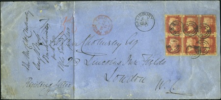 Stamp of Great Britain » 1854-70 Perforated Line Engraved 1871 Envelope sent registered from Salisbury to Lo