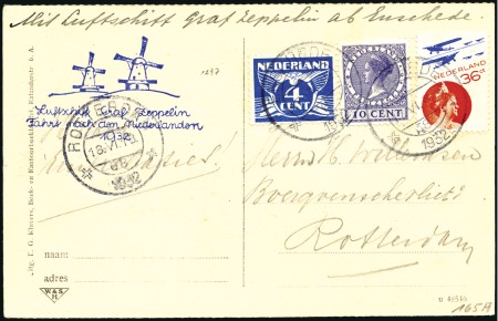 Stamp of Netherlands 1932 Graf Zeppelin Netherlands Flight ppc, one of
