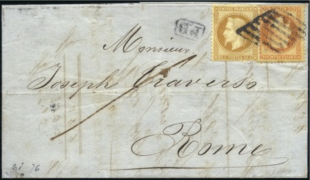Stamp of France Grille italienne de Livourne sur 10c bistre-jaune 