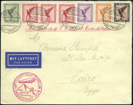 Stamp of Germany » German Empire 1929 (Mar 24) Graf Zeppelin Orient Flight cover to