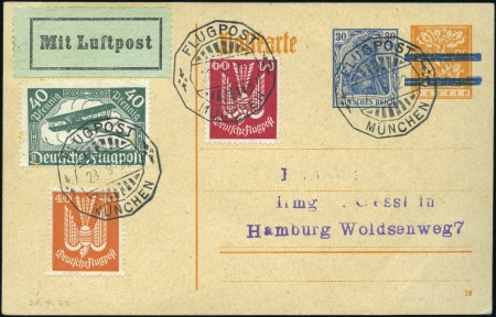 Stamp of Germany » German Empire 1921-22, Group of 5 airmail covers sent within Ger