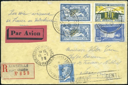 Stamp of France 1929 (Feb 26) Istres-Indochina flight which forced
