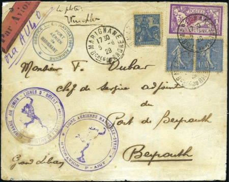 Stamp of France 1929 (Jun 6) Marseille-Beirut Opening of the Servi