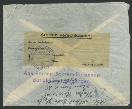 Stamp of Palestine and Holy Land Palestine 1937 airmail crash cover