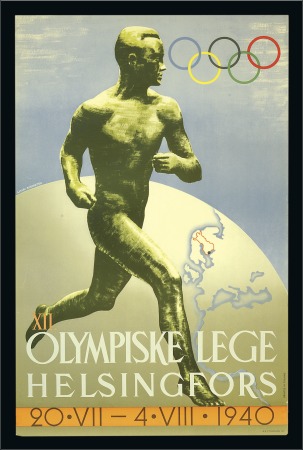 Stamp of Olympics Posters: Official poster in Danish, 70x104cm, lith