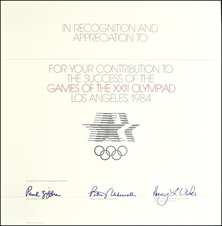 Stamp of United States Certificate in recognition and appreciation for co