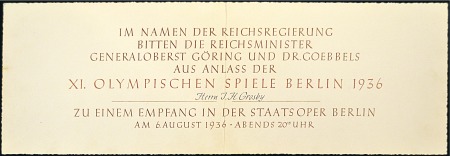 Stamp of Germany » German Empire » German Empire, 1933/45 Third Reich Invitation for the official reception for guests o
