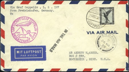 Stamp of Palestine and Holy Land Germany 1929 Zeppelin "Orientfahrt" cover to Er Ramle