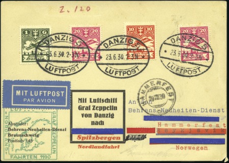 Stamp of Germany » Danzig 1930 Graf Zeppelin Nordland (Spitzbergen) Flight p