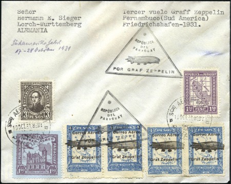 Stamp of Paraguay Paraguay 1931 Zeppelin cover (3rd S.A. Flight)