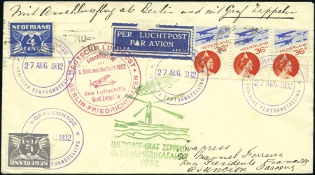 Stamp of Netherlands Netherlands 1932 Zeppelin cover (6th S.A. Flight)