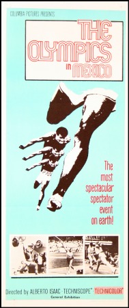Stamp of Mexico "The Olympics in Mexico" film poster, 33x75cm, in 