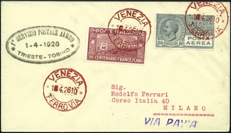 Stamp of Italy Italy 1926 FFC crashed at Pavia