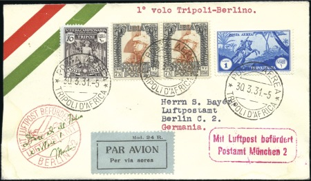 Stamp of Italy » Italian Colonies and Possessions » Tripolitania Tripolitania 1931 FFC to Berlin