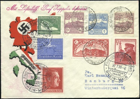 Stamp of Italy » San Marino 1939 Graf Zeppelin II Kassel Flight cover, franked