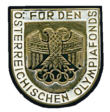 Stamp of Olympics » 1936 Berlin Austrian team fundraising badge, 20x28mm, brass wi