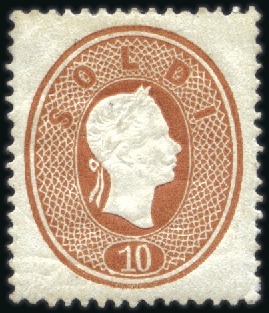 Stamp of Italian States » Lombardy Venetia 1861-62 10s Brown, perfectly centered premium mint