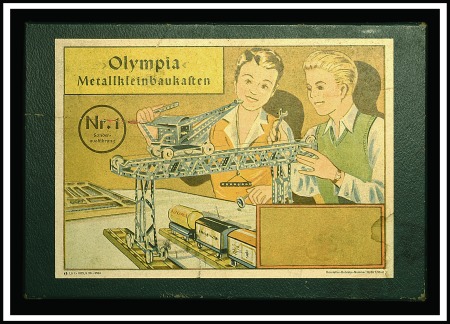 Stamp of Olympics "Olympia" Meccano-style set (Metallkleinbaukasten)