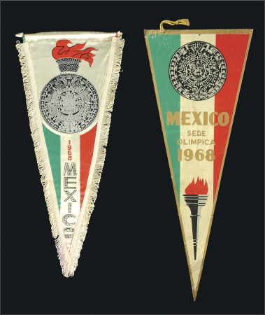 Stamp of Olympics Miscellaneous: Two silk hanging pennants; the firs