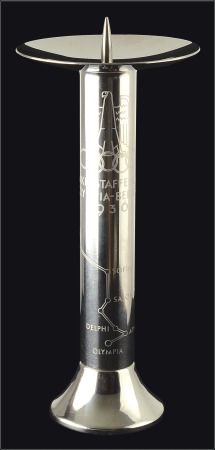 Stamp of Olympics 1936 Berlin replica torch, 29.5cm high with 8.6cm 