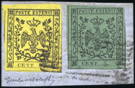 Stamp of Italian States » Modena 1852 15c "No period after CENT" variety from pos. 