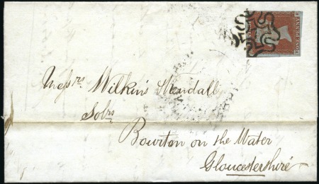 Stamp of Great Britain » 1841 1d Red Plate 38 EE  with clear to huge margins, on 1844 (