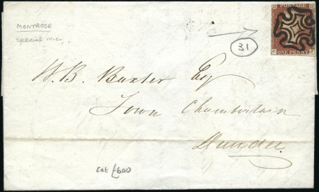 Stamp of Great Britain » 1841 1d Red Plate 31 CJ, two margins, cancelled by crisp disti