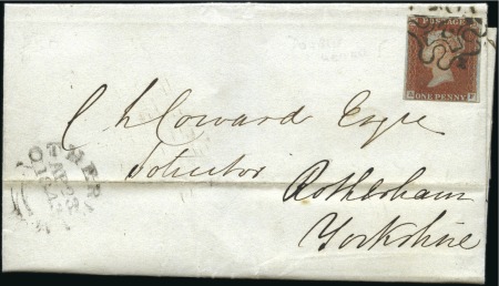 Stamp of Great Britain » 1841 1d Red 1843 entire with 1d Red AF with close to very good