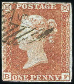 Stamp of Great Britain » 1841 1d Red Plate 177 BF with good to very good margins, neat 