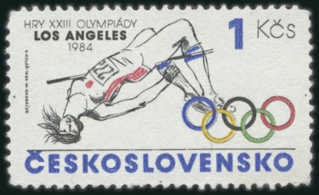 Stamp of Olympics 1984 Los Angeles. CZECHOSLOVAKIA: Unissued 1Kcs va