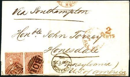 Stamp of Egypt » British Post Offices 1870 (Nov 12) Entire from Alexandria to the USA wi